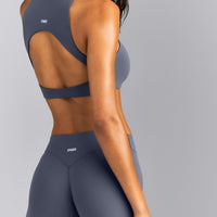 SoftMotion™ Mid Rise Micro Shorts 4" | Granite Blue