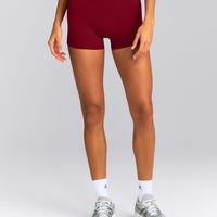 SoftMotion™ Mid Rise Micro Shorts 4" New Branding | Ruby Red