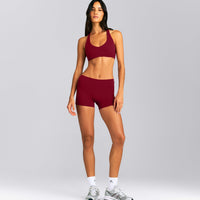 SoftMotion™ Mid Rise Micro Shorts 4" New Branding | Ruby Red