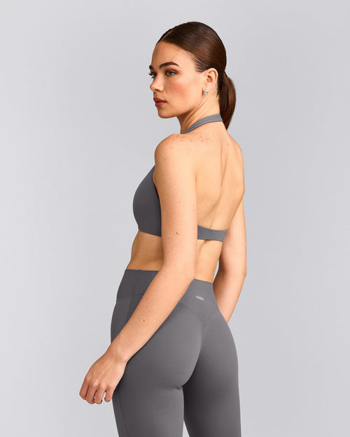 SoftMotion™ Minimal Halter Neck Bralette | Ash Grey