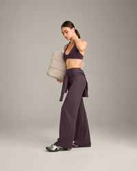 SoftMotion™ Minimal Halter Neck Bralette with Grey Logo | Dark Umber Brown