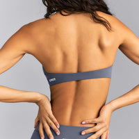 SoftMotion™ Minimal Halter Neck Bralette | Granite Blue