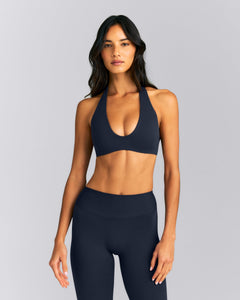 SoftMotion™ Minimal Halter Neck Bralette | True Blue