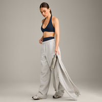 SoftMotion™ Minimal Halter Neck Bralette with Grey Logo | True Blue