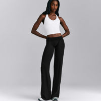 SoftMotion™ Racer Back Mid Tank Top with Built in Bra Shelf | White