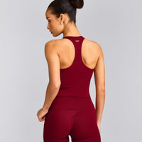 SoftMotion™ Racer Back Tank Top with Built in Bra Shelf | Ruby Red