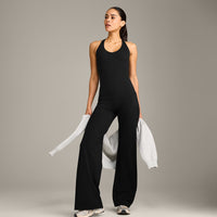 SoftMotion™ Racer Back Vest with Built in Bra Shelf with Grey Logo | Black