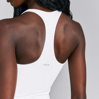 SoftMotion™ Racer Back Tank Top with Built in Bra Shelf | White