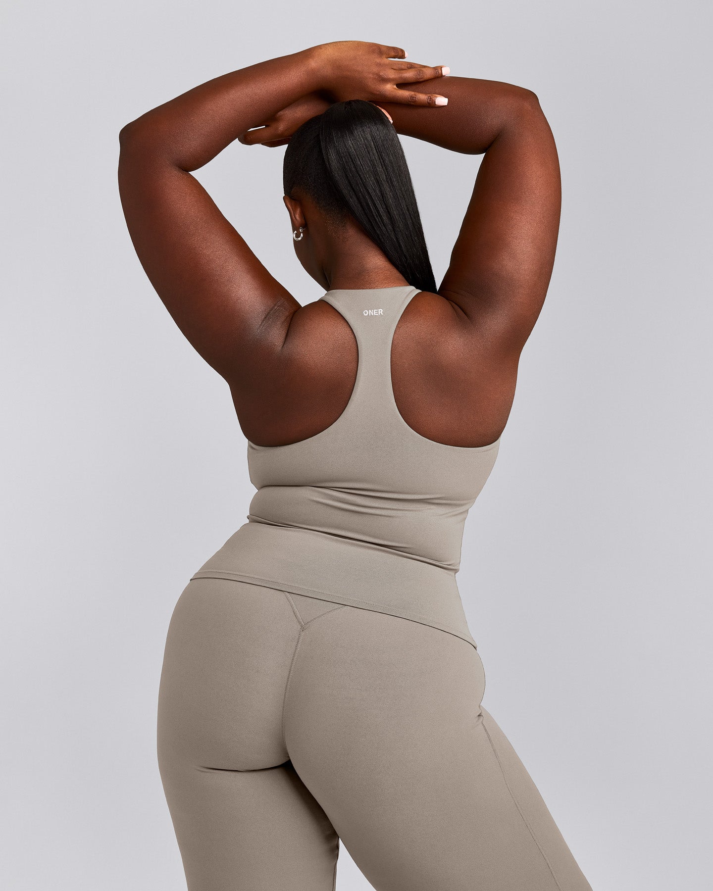 SoftMotion™ Racer Back Tank Top with Built in Bra Shelf | Warm Sand