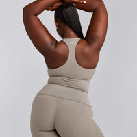 SoftMotion™ Racer Back Tank Top with Built in Bra Shelf | Warm Sand