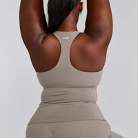 SoftMotion™ Racer Back Tank Top with Built in Bra Shelf | Warm Sand