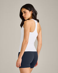 SoftMotion™ Racer Back Vest with Built in Bra Shelf | White