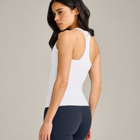 SoftMotion™ Racer Back Vest with Built in Bra Shelf | White