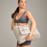 SoftMotion™ Scoop Back Bralette with Grey Logo | Ash Grey