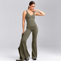 SoftMotion™ Scoop Neck Tank Top with Grey Logo | Alpine Green