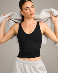 SoftMotion™ Scoop Neck Vest with Grey Logo | Black