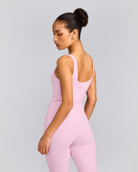 SoftMotion™ Scoop Neck Tank Top with Grey Logo | Chalk Pink