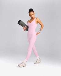 SoftMotion™ Scoop Neck Tank Top with Grey Logo | Chalk Pink