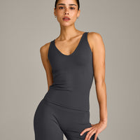 SoftMotion™ Scoop Neck Vest with Grey Logo | Coal