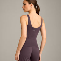 SoftMotion™ Scoop Neck Vest with Grey Logo | Dark Umber Brown