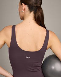 SoftMotion™ Scoop Neck Vest with Grey Logo | Dark Umber Brown