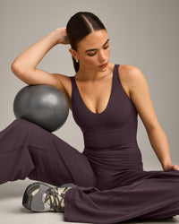 SoftMotion™ Scoop Neck Vest with Grey Logo | Dark Umber Brown