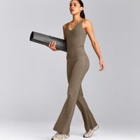 SoftMotion™ Scoop Neck Tank Top with Grey Logo | Moss Brown