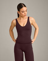 SoftMotion™ Scoop Neck Vest with Grey Logo | Plum Brown