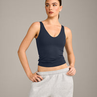 SoftMotion™ Scoop Neck Vest with Grey Logo | True Blue