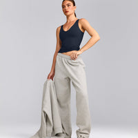 SoftMotion™ Scoop Neck Tank Top with Grey Logo | True Blue