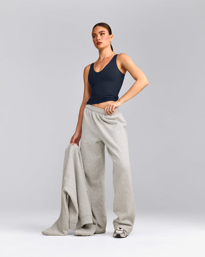 SoftMotion™ Scoop Neck Tank Top with Grey Logo | True Blue