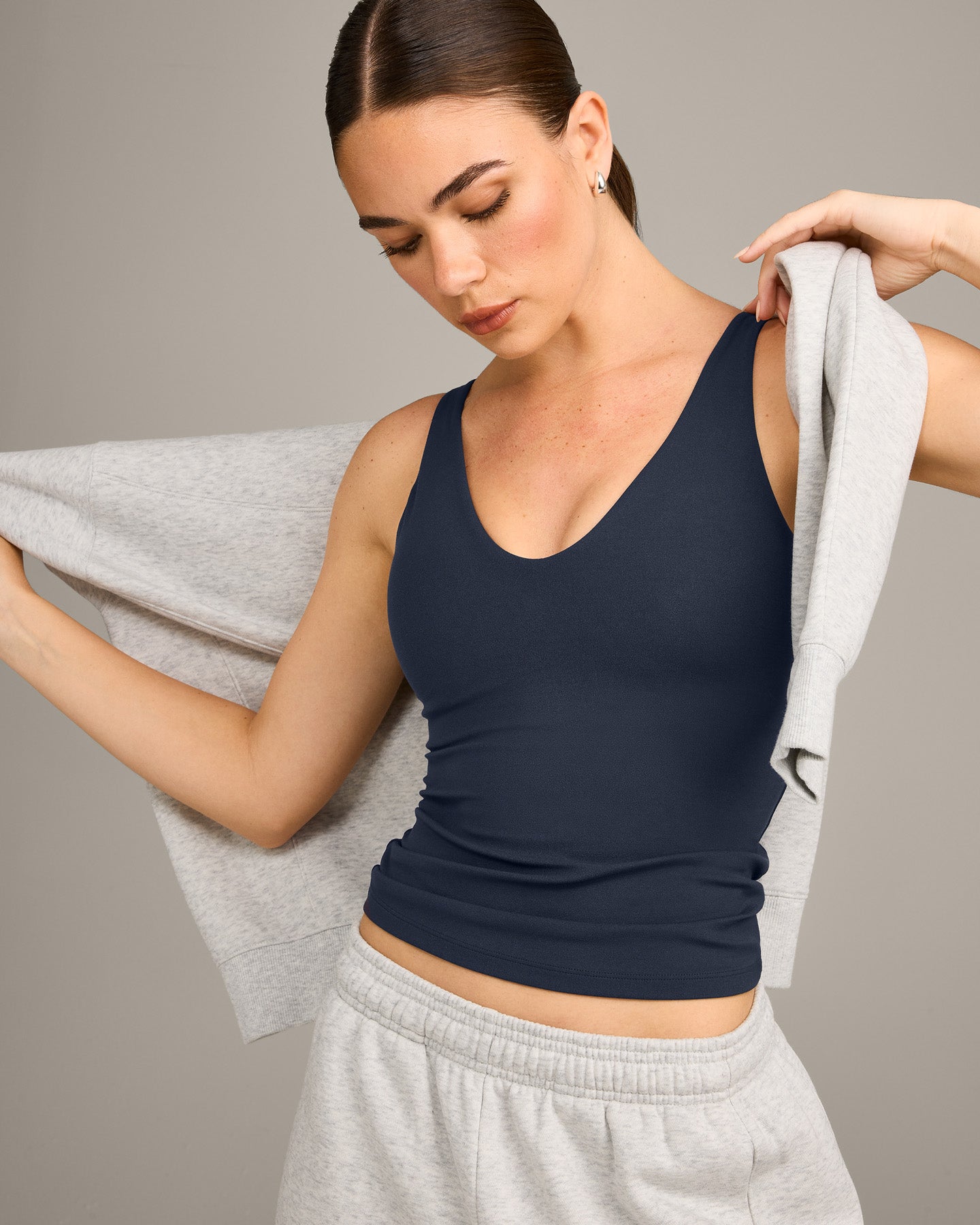 SoftMotion™ Scoop Neck Vest with Grey Logo | True Blue