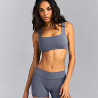 SoftMotion™ Soft Square Neck Sports Bra | Granite Blue