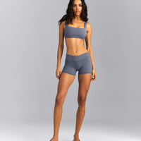 SoftMotion™ Soft Square Neck Sports Bra | Granite Blue