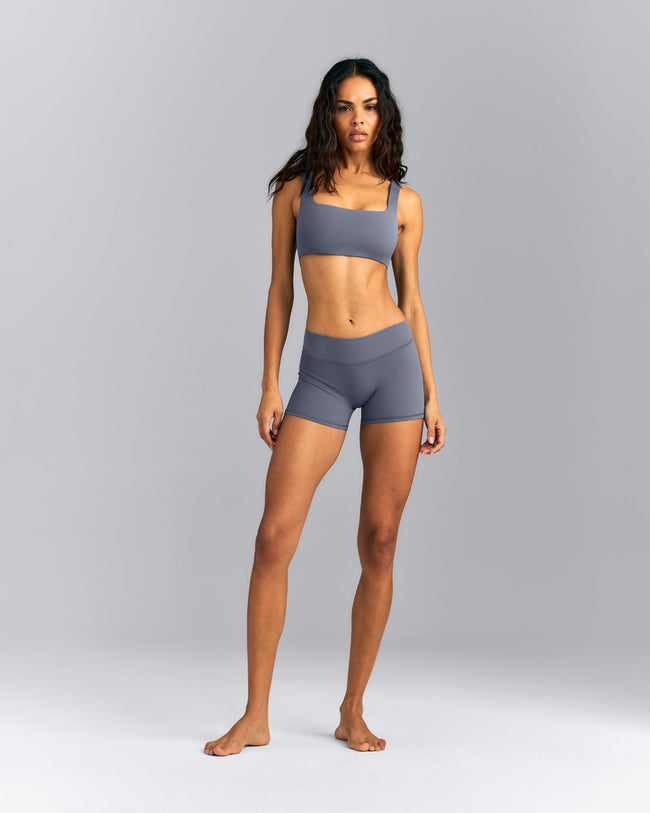 SoftMotion™ Soft Square Neck Sports Bra | Granite Blue