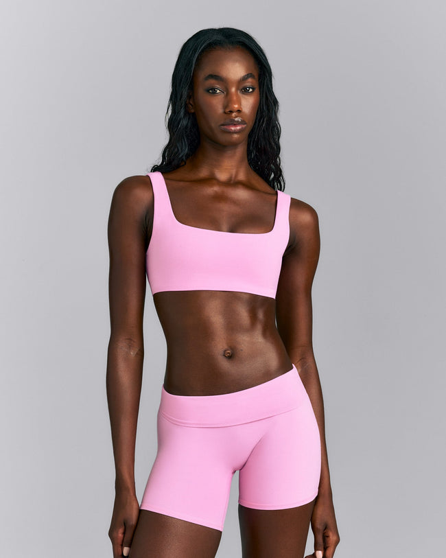 SoftMotion™ Soft Square Neck Sports Bra | Rose Pink