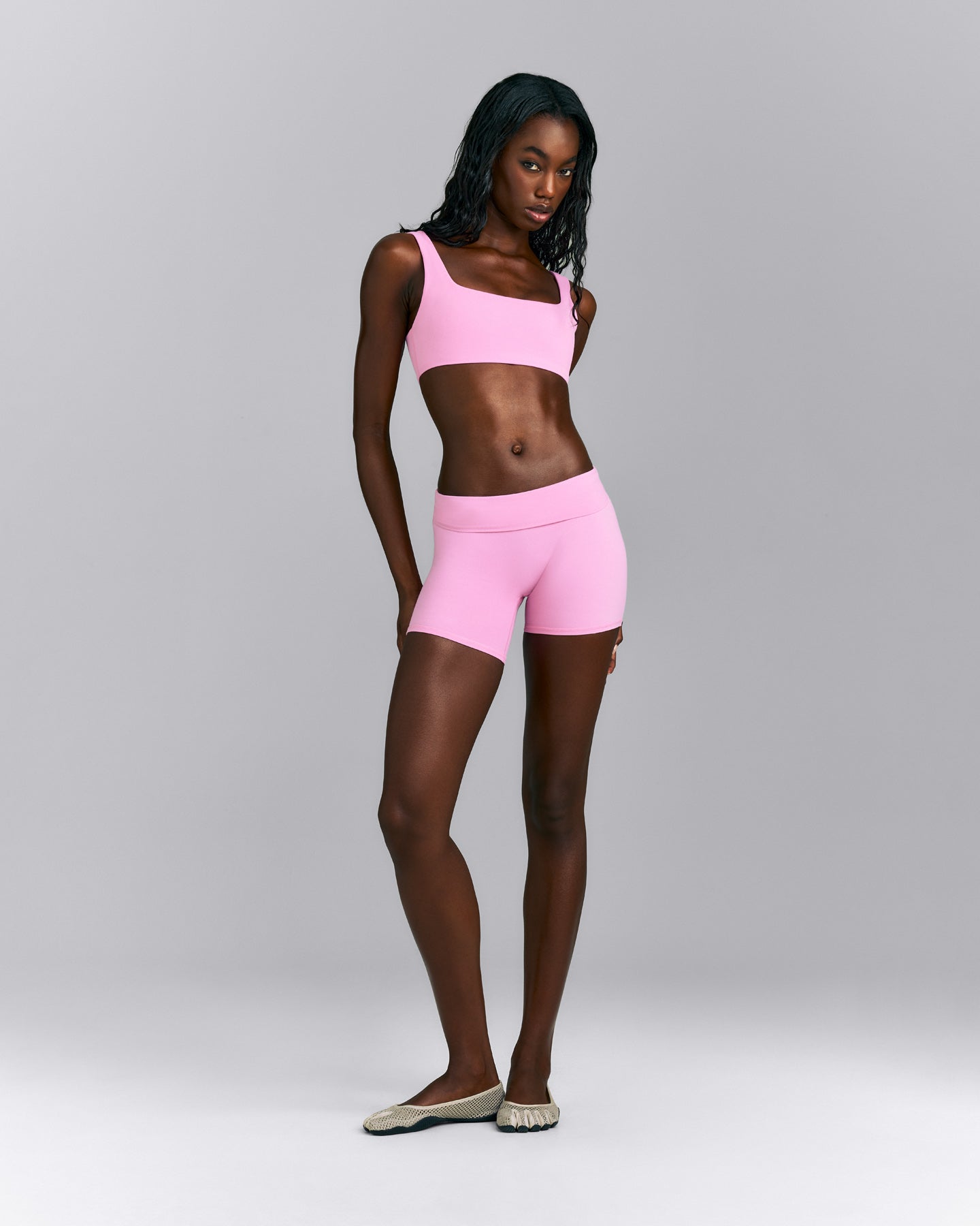 SoftMotion™ Soft Square Neck Sports Bra | Rose Pink