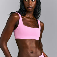SoftMotion™ Soft Square Neck Sports Bra | Rose Pink