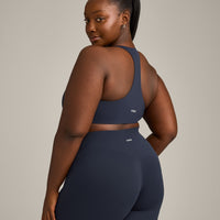 SoftMotion™ Sports Bra with Grey Logo | True Blue