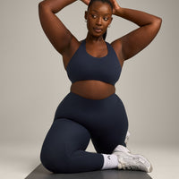 SoftMotion™ Sports Bra with Grey Logo | True Blue