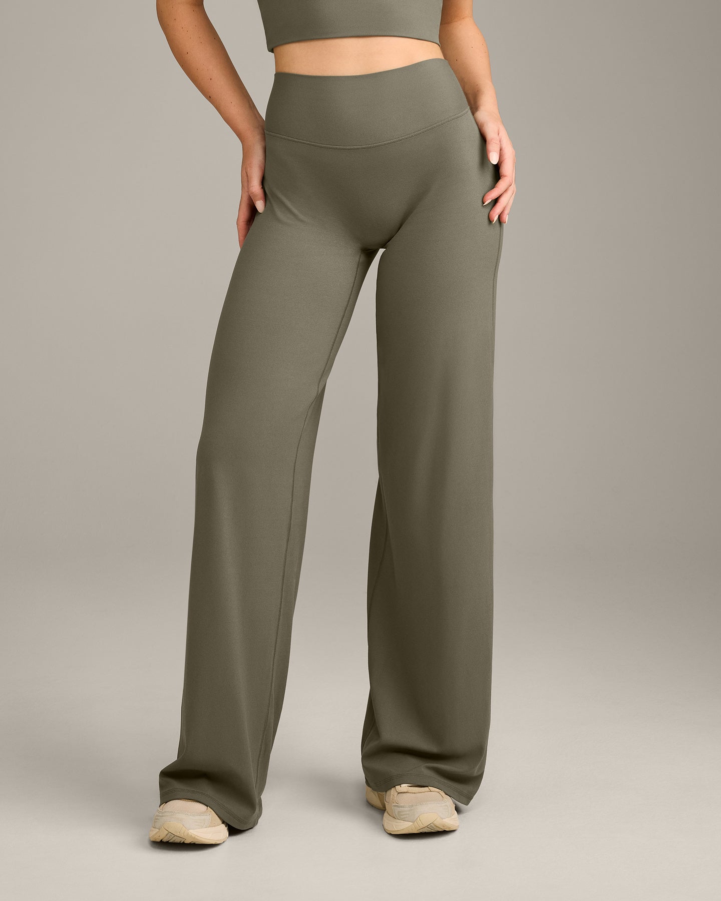 SoftMotion™ Straight Leg Bottoms with Grey Logo | Alpine Green