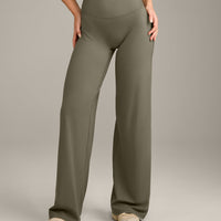 SoftMotion™ Straight Leg Bottoms with Grey Logo | Alpine Green