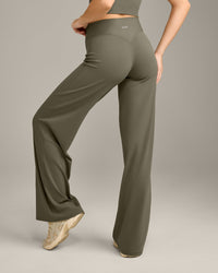 SoftMotion™ Straight Leg Bottoms with Grey Logo | Alpine Green