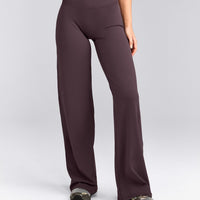 SoftMotion™ Straight Leg Pants with Grey Logo | Dark Umber Brown