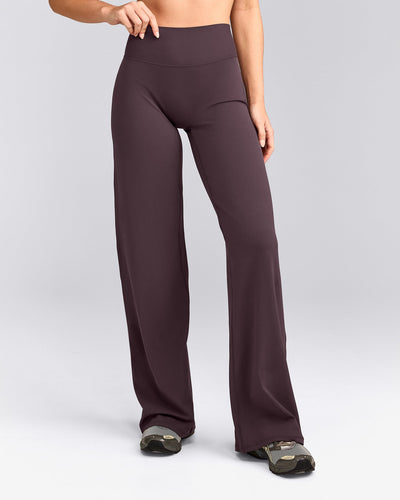 SoftMotion™ Straight Leg Pants with Grey Logo | Dark Umber Brown