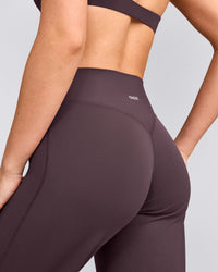 SoftMotion™ Straight Leg Pants with Grey Logo | Dark Umber Brown