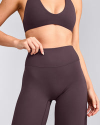 SoftMotion™ Straight Leg Pants with Grey Logo | Dark Umber Brown