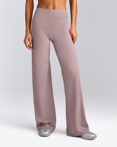 SoftMotion™ Straight Leg Bottoms with White Logo | Dusty Purple