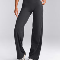 SoftMotion™ Straight Leg Trousers with Grey Logo | Coal