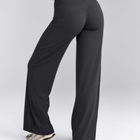 SoftMotion™ Straight Leg Trousers with Grey Logo | Coal